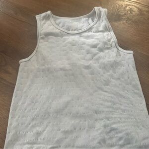 White Textured Tank Top